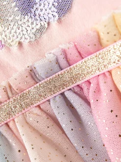 Violet motif licorne - Robe de soirée JoJo Maman Bébé en tulle appliqué