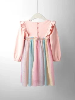 Violet motif licorne - Robe de soirée JoJo Maman Bébé en tulle appliqué