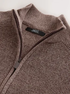 Violet prune - Cardigans Texture zippé en maille (3-16ans)