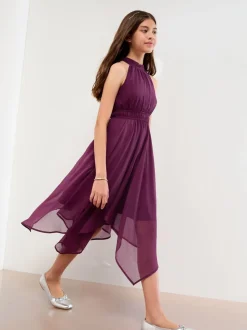Violet prune - Lipsy Ourlet mouchoir Halter Occasion Robe (7-16ans)