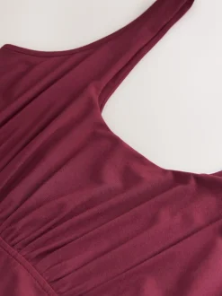 Violet prune - Robe d’été mi-longue taille en jersey