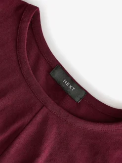 Violet prune - Robe d’été t-shirt à manches courtes torsadée