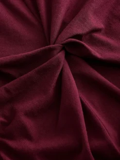 Violet prune - Robe d’été t-shirt à manches courtes torsadée