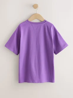 Violet Superpositions - T-shirt oversize imprimé graphique (3-16ans)