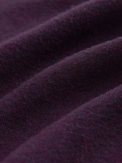 Violet/bleu marine - Col zippé - Polo N.premium en maille à manches longues haut de gamme à manches longues