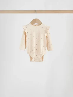 Violet/Jaune/Crème Ditsy - Body à volants et manches longues bébé Lot de 4 (0mois2ans)