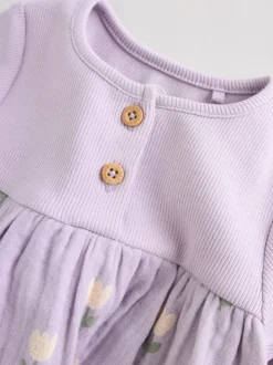 Violet/rose - Lot de 2 robes tissées bébé (0mois-3ans)