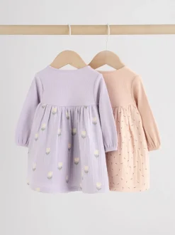 Violet/rose - Lot de 2 robes tissées bébé (0mois-3ans)