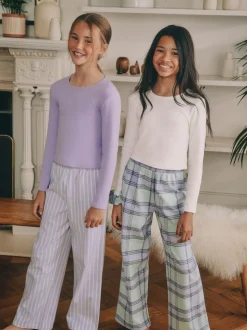 Violet/vert - Lot de 2 pantalons de pyjama tissés (3-16ans)