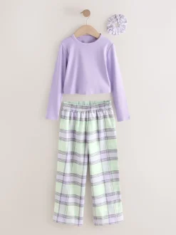 Violet/vert - Lot de 2 pantalons de pyjama tissés (3-16ans)