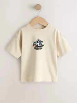 Voiture de course noir/gris - Lot de 3 t-shirts graphiques à manches courtes (3mois7ans)