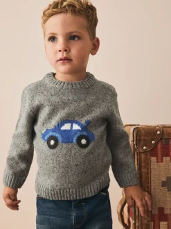 Voiture grise - Pull tricoté (3mths-7yrs)