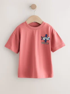 Voitures bleu/vert/rouge/orange/jaune - Lot de 5 petits T-shirts graphiques à manches courtes (3mois-7ans)