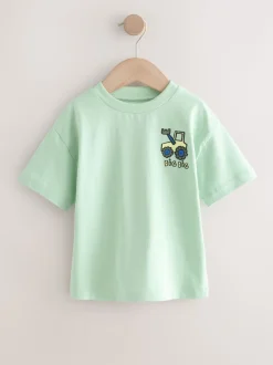Voitures bleu/vert/rouge/orange/jaune - Lot de 5 petits T-shirts graphiques à manches courtes (3mois-7ans)