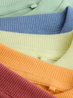 Voitures bleu/vert/rouge/orange/jaune - Lot de 5 petits T-shirts graphiques à manches courtes (3mois-7ans)