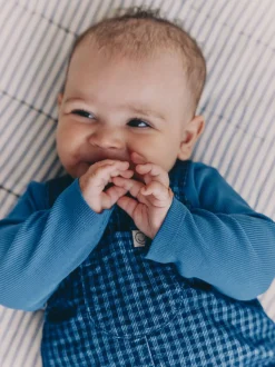 Vérification bleue - Ensemble salopette et body bébé en velours côtelé (0mois-2ans)