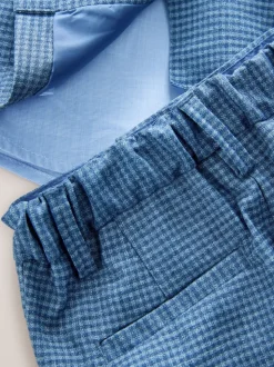Vérification bleue - Ensemble blazer, chemise, pantalon et nœud papillon (3 mois à 9 ans)