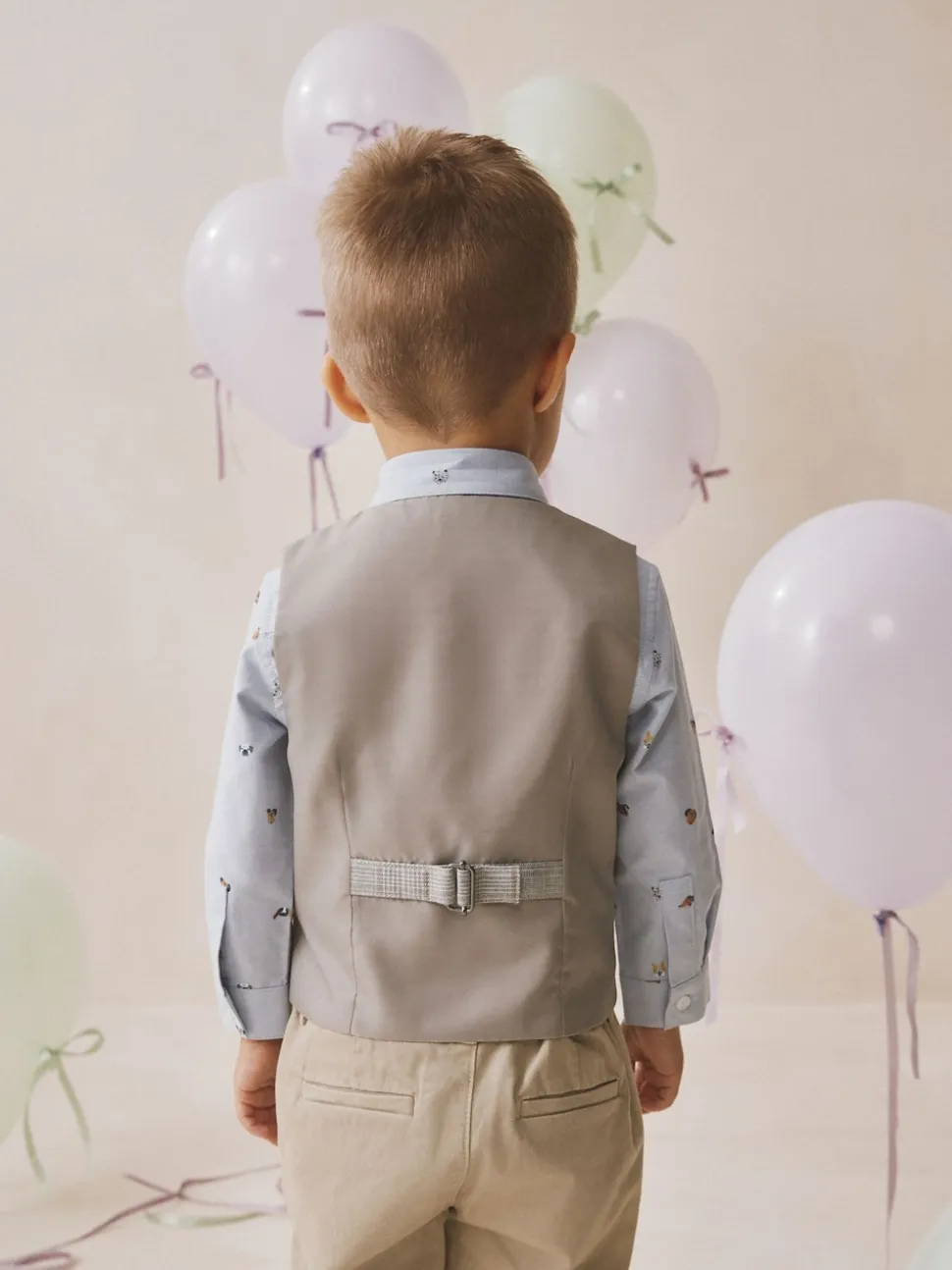 Vérification grise - Ensemble gilet, chemise, nœud et cravate (3mois-9ans)