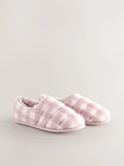 Vérification rose - Chaussons matelassés en fausse fourrure