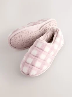 Vérification rose - Chaussons matelassés en fausse fourrure
