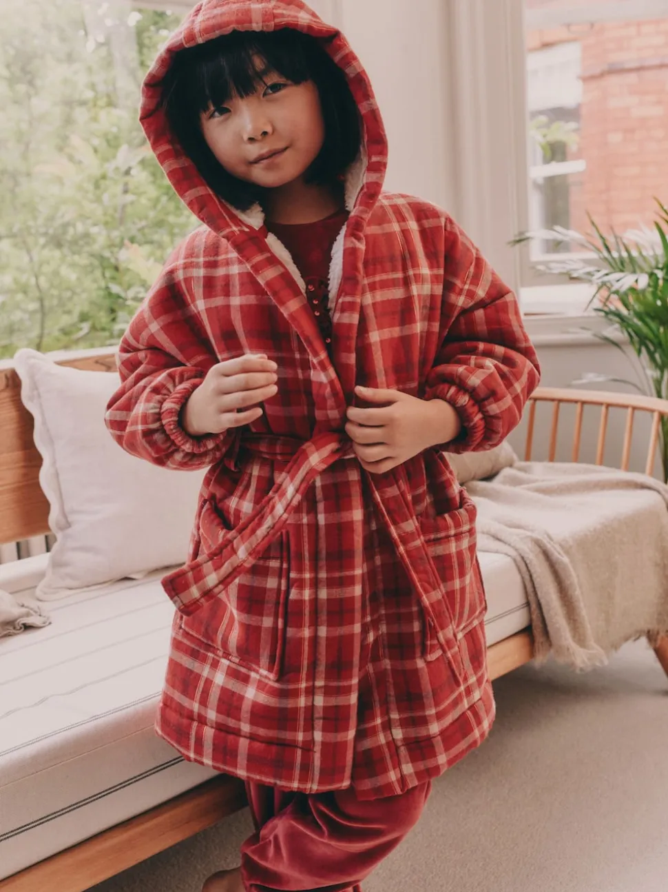 Vérification rouge - Robe de chambre doublée de peau de mouton (9mois16ans)