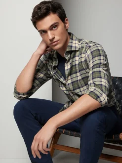 Vérification verte - Chemise en flanelle brossée