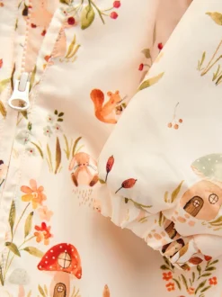 Woodland écru imprimé à capuche - Combinaison bébé en nylon (0mois à2ans)