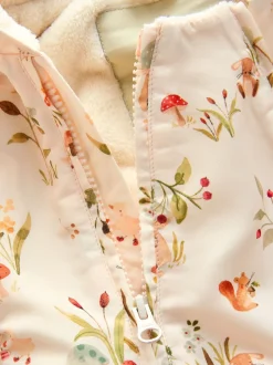 Woodland écru imprimé à capuche - Combinaison bébé en nylon (0mois à2ans)