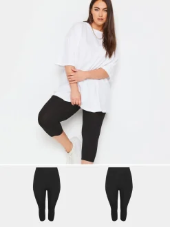 Yours Curve Cycling 2 Pack Leggings