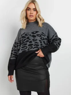 Yours Curve Minijupe fendue et enduite