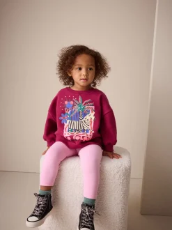 Zèbre rouge bordeaux - Sweat à col ras du cou (3mths-7yrs)