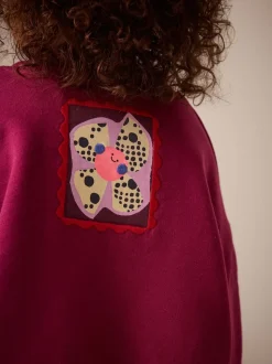 Zèbre rouge bordeaux - Sweat à col ras du cou (3mths-7yrs)