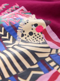 Zèbre rouge bordeaux - Sweat à col ras du cou (3mths-7yrs)